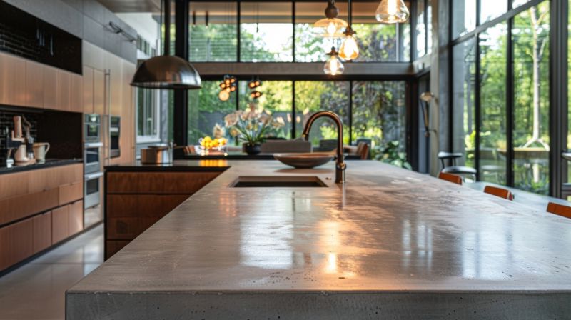 Cement Counter Installation in Sonoma County, CA